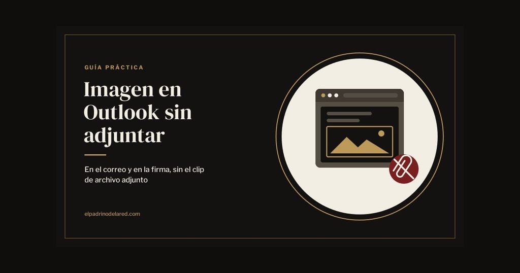 Ventana de correo con una imagen dentro del mensaje y un clip de adjunto tachado