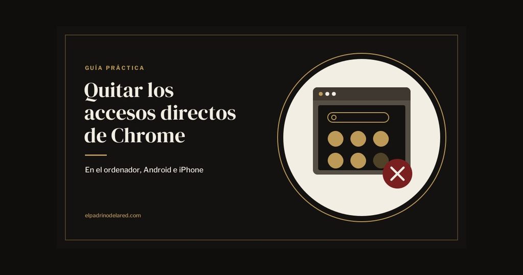 Ventana de navegador con iconos de accesos directos bajo el buscador y una cruz roja
