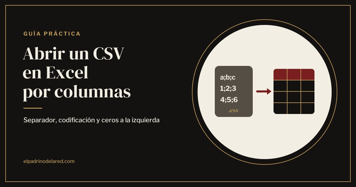 Cómo abrir un CSV en Excel por columnas (sin caracteres raros)