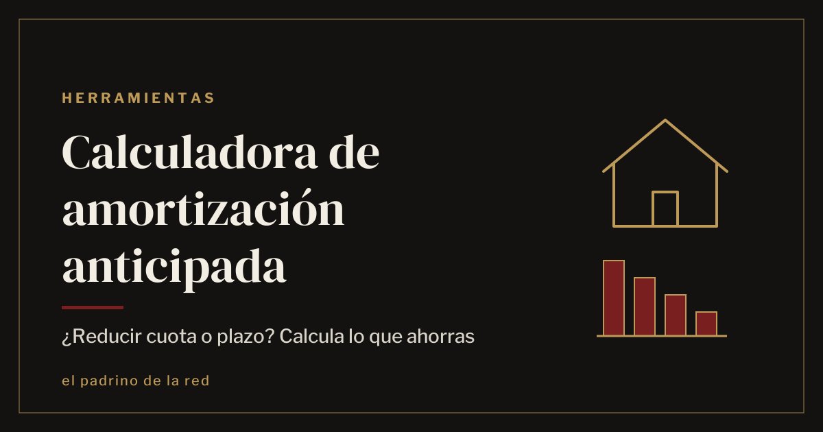 Calculadora de amortización anticipada de hipoteca: ¿cuota o plazo?