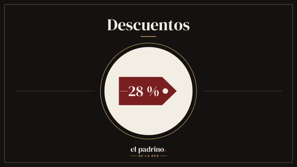 Etiqueta de precio con un descuento del 28 %