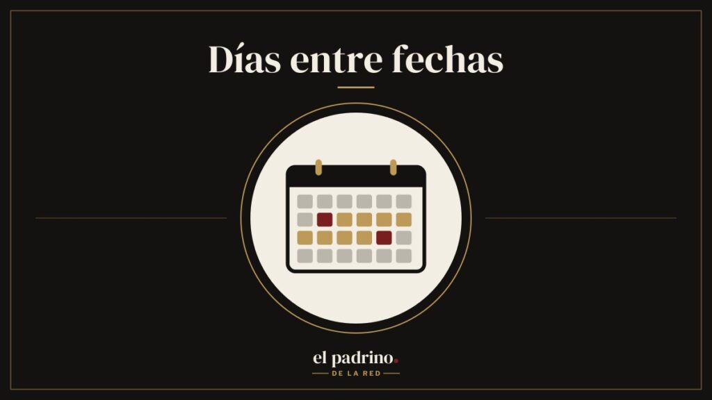 Calendario con un intervalo de días marcado