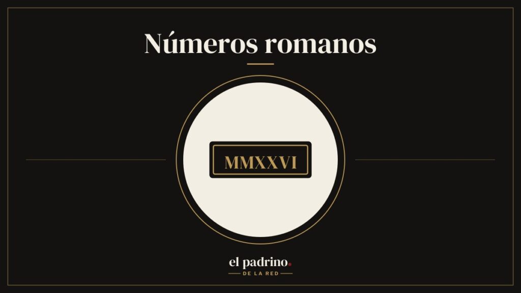 Placa con el año 2026 escrito en números romanos, MMXXVI