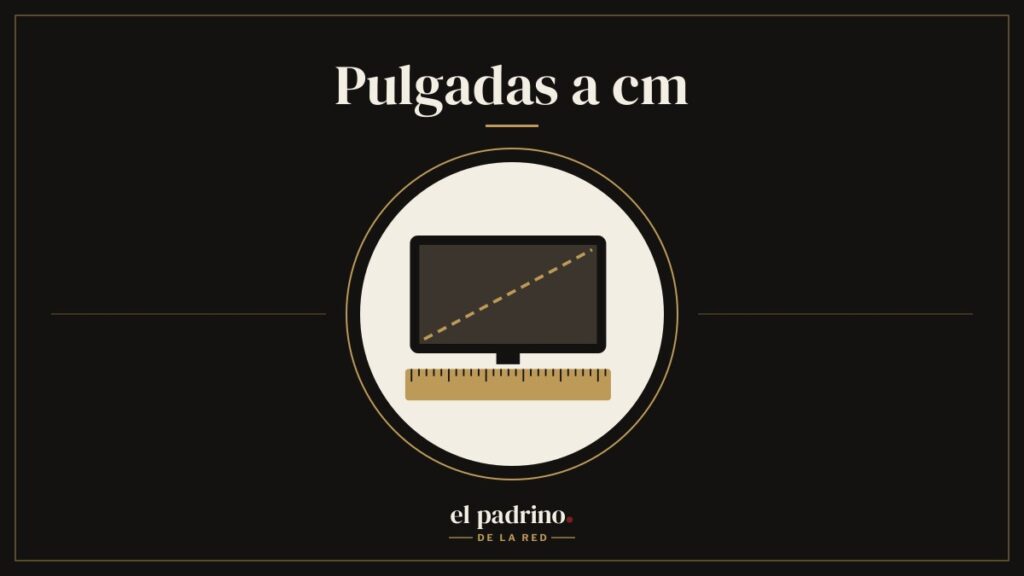 Pantalla con su diagonal marcada sobre una regla