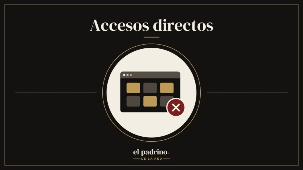 Nueva pestaña del navegador con miniaturas de accesos directos y una cruz para quitarlos